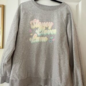 Stoney Clover Lane Pastel Logo Gray Sweater